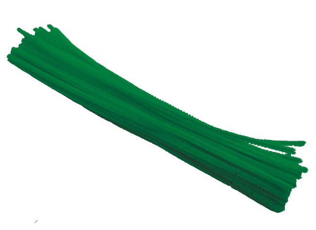 Chenilledraad - 300 x 6 mm - groen - set van 50