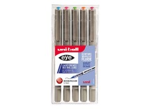 Pen - rollerpen - Uni-ball Eye - set van 5 assorti