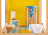 Poppenhuisaccessoires - badkamer - Hape Family Bathroom - hout - bad - douche - toilet - wastafel - per set