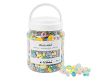 Kralen - kunststof - pastelkleuren - mix - pot van 700 ml