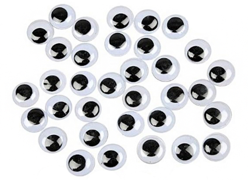 Yeux Mobiles à Coller Ronds Noirs 100 Pièces