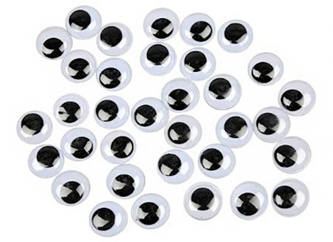 Wiebelogen - niet-zelfklevend - rond - 0,8 cm diameter - decoratie - set van 100