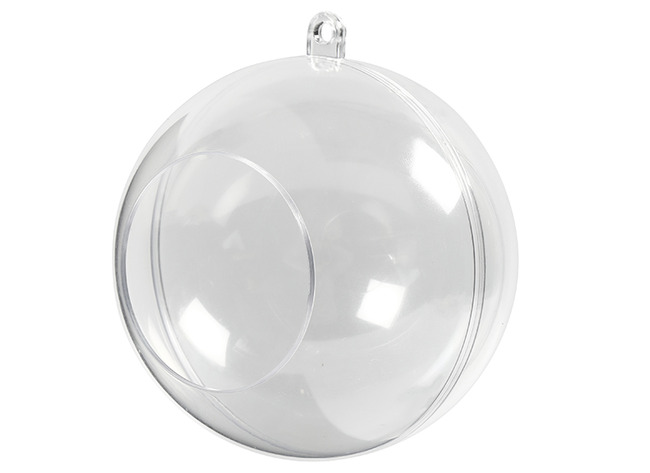 Bol - transparant - met opening - 8 cm diameter - kunststof - set van 5
