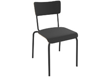 Stoel - College - Unikleur - Vierpoot - 42 cm - zwart - per stuk
