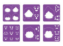 sjablonen - Emoties - set van 6 assorti