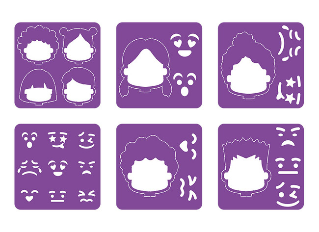 sjablonen - Emoties - set van 6 assorti