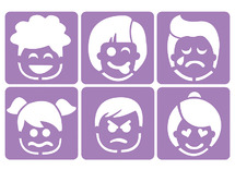 sjablonen - Emoties - set van 6 assorti