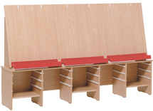 Schildersezel - 3 kinderen - 200 x 32 x 122 cm - hout - per stuk