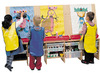 Schildersezel - 3 kinderen - 200 x 32 x 122 cm - hout - per stuk