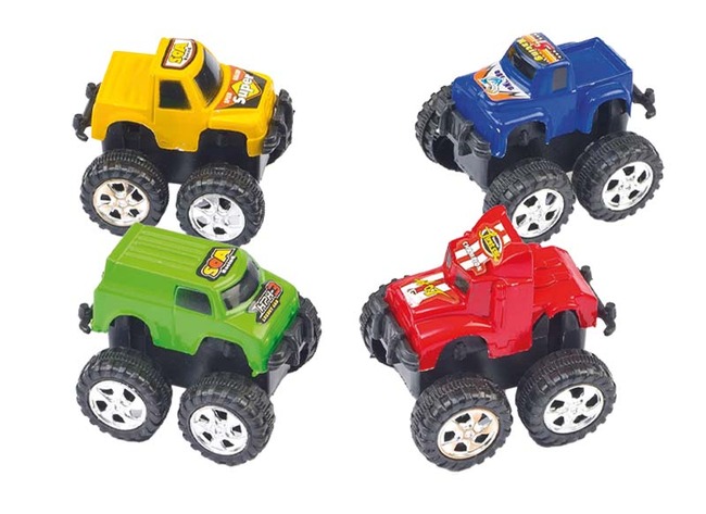 Cadeautje - pull-back auto - monstertrucks - set van 5 assorti