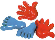 Zand - vormen - handen en voeten - set van 4 assorti
