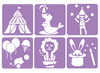 sjablonen - Circus - set van 6 assorti