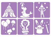 sjablonen - Circus - set van 6 assorti