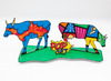 Figuren - karton - 3D - koeien Pop Art - set van 5