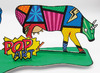 Figuren - karton - 3D - koeien Pop Art - set van 5