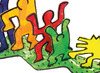 Figuren - karton - 3D - Fiesta Keith Haring - set van 5