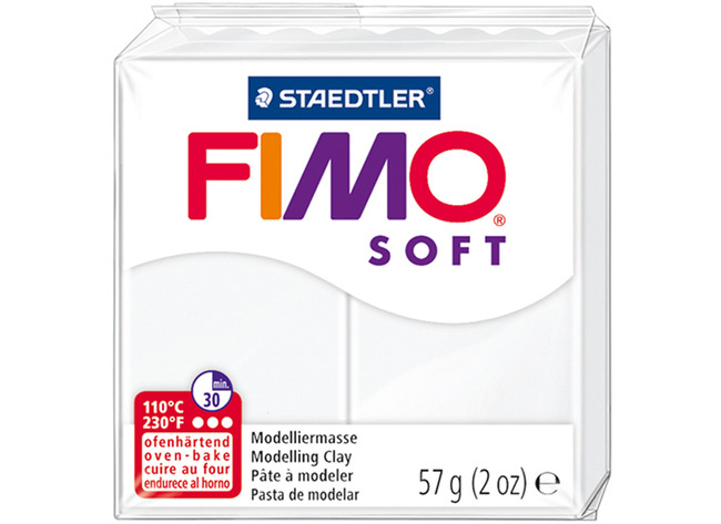 Boetseerklei - Staedtler Fimo Soft - boetseren - 57 g - wit - per stuk