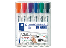 Stiften - whiteboard - Staedtler - schuine punt - basiskleuren - set van 6 assorti