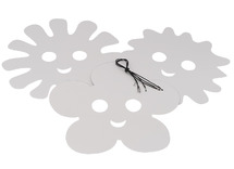 Maskers - karton - bloemen - blanco - set van 24 assorti