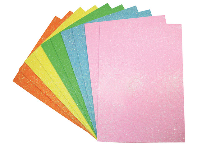 Vellen - foam - A4 - glitter - pastel - set van 10 assorti