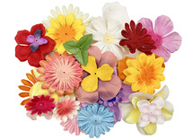 Decoratie - bloemen - textiel - set van 500 assorti
