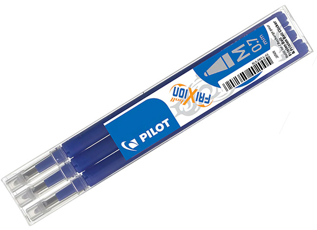 Pen - rollerpen - Frixion Pilot - blauw - navulling - set van 3