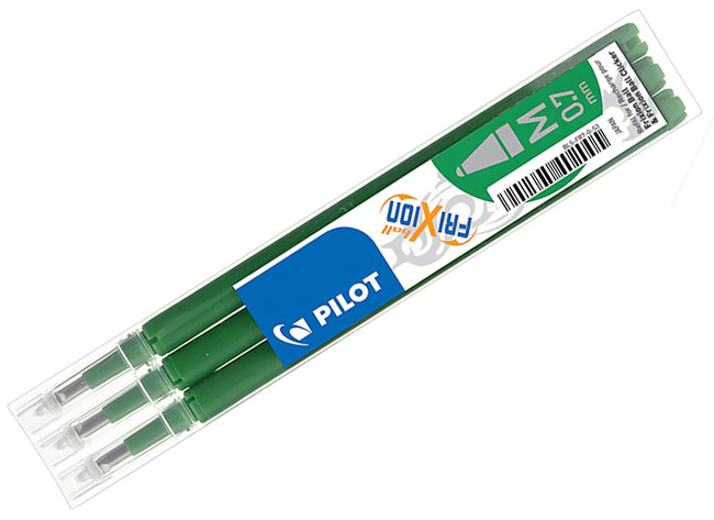 Pen - rollerpen - Frixion Pilot - groen - navulling - set van 3