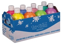 Verf - toy color - uitwasbaar - pastelkleuren - assortiment van 8x500ml