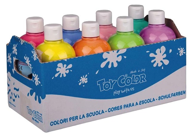 Verf - plakkaatverf - Toy Color - pastel - 8 x 500 ml - set van 8 assorti