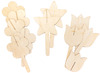 Vormen - bloem - hout - 3D - set van 8 assorti