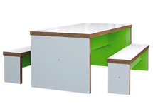 TAFEL - BLOKTAFEL - LANGE ZITBANK - 190 CM