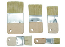 Penselen - plat - hout - set van 5 assorti
