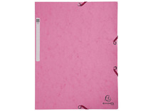 Mappen - elastomap - Exacompta - A4 - karton - zonder kleppen - fuchsia - per stuk