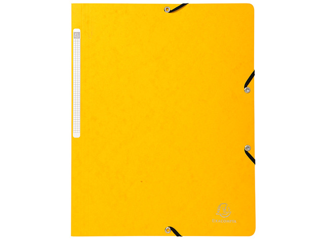 Mappen - elastomap - Exacompta - A4 - karton - zonder kleppen - geel - per stuk