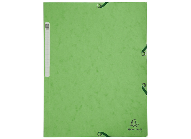Mappen - elastomap - Exacompta - A4 - karton - zonder kleppen - lichtgroen - per stuk