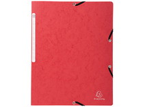Mappen - elastomap - Exacompta - A4 - karton - zonder kleppen - rood - per stuk