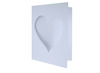 Kaarten - fotokader - passe-partout - blanco - rechthoekig - hart - 22 x 16 cm- set van 10