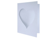 Kaarten - fotokader - passe-partout - blanco - rechthoekig - hart - 22 x 16 cm- set van 10