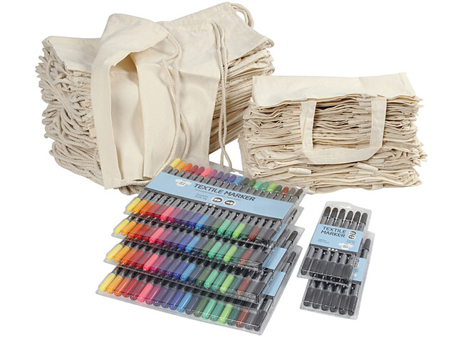 Easykit - kit complet pour la décoration de sacs à cordons et sacs à provisions - le set