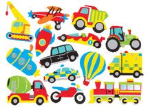 Foam - stickers - transport - set van 120 assorti