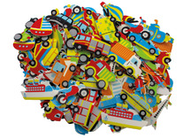 Stickers - foam - transport - set van 120 assorti