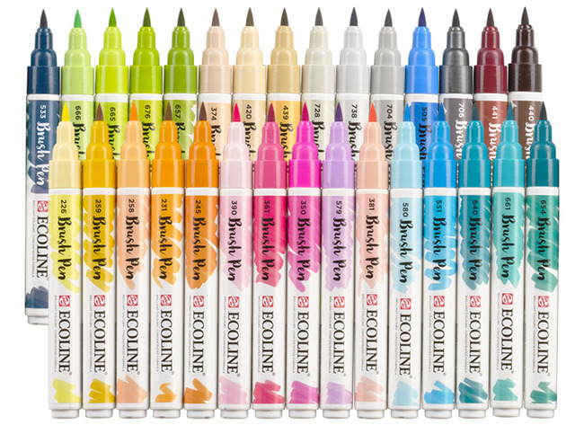 Ecoline Talens - Brush Pen - set de 30 couleurs supplémentaires