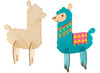 Hout - figuren - decoratie lama - 3D - set van 6