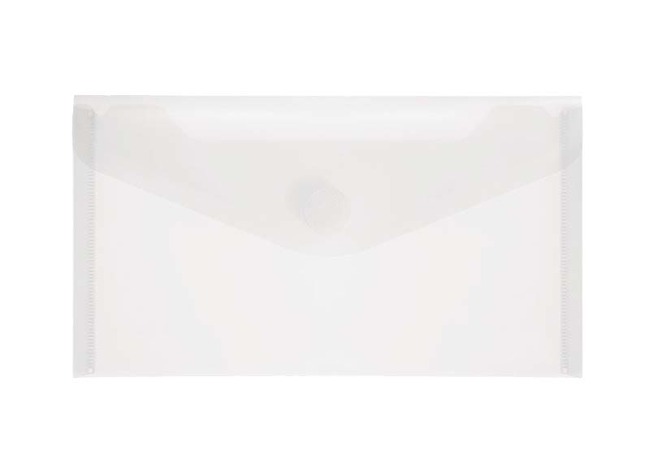 Enveloptas - C5/6 - transparant - met velcro-sluiting - wit - set van 10