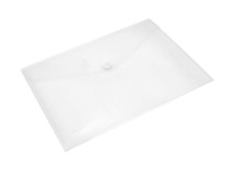 Enveloptassen - A4 - transparant - met velcro-sluiting - wit - set van 10