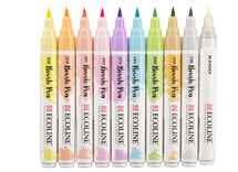 Waterverf - Ecoline - Brush Pen - pastelkleuren - set van 10 assorti