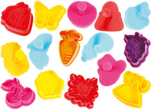 Uitsteekvormen - figuren - kunststof - boetseren - set van 16 assorti