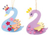 Figuren - hout - decoratie zwaan - 3D - set van 6