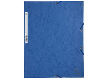 Mappen - elastomap - Exacompta - met kleppen - A4 - karton - blauw - per stuk