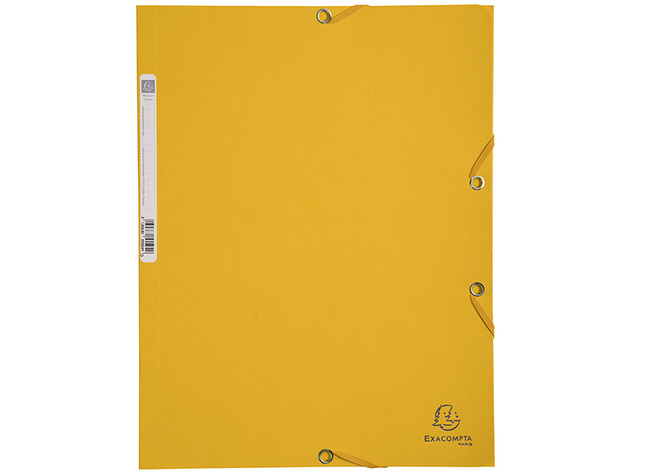Mappen - elastomap - Exacompta - A4 - karton - met kleppen - geel - per stuk